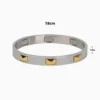 Pulsera De Acero Cuadros Dorados