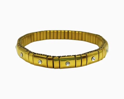 Pulsera De Acero Elastica Dorada