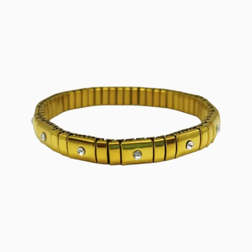 Pulsera De Acero Elastica Dorada