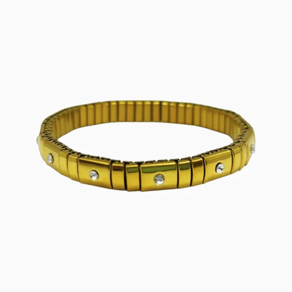 Pulsera De Acero Elastica Dorada
