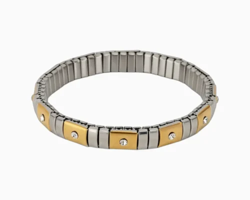 Pulsera De Acero Elastica Plateada
