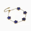 Pulsera De Acero Flor 5 Hojas Dorado