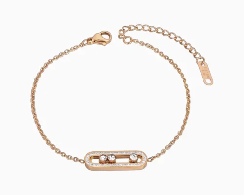 Pulsera De Acero Movimiento Cincel Rosa