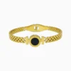 Pulsera De Acero Números Romanos Brazalete Dorado
