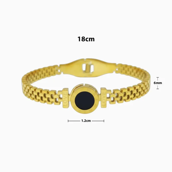 Pulsera De Acero Numeros Romanos Dorado