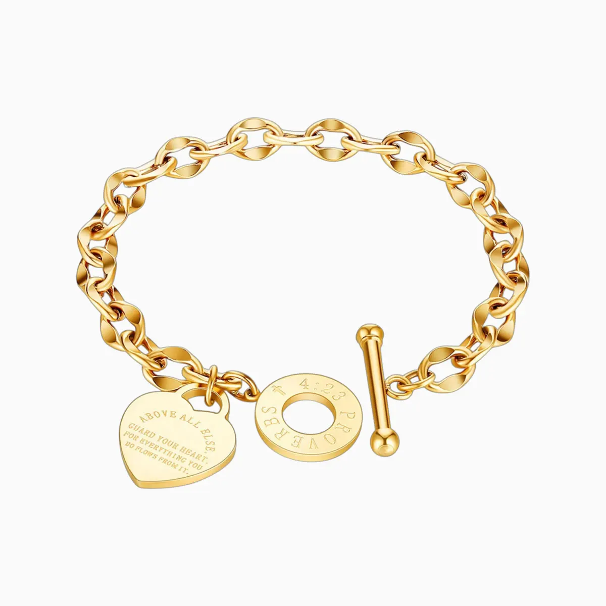 Anillo De Acero Dibujo Floral Rosa Corazón