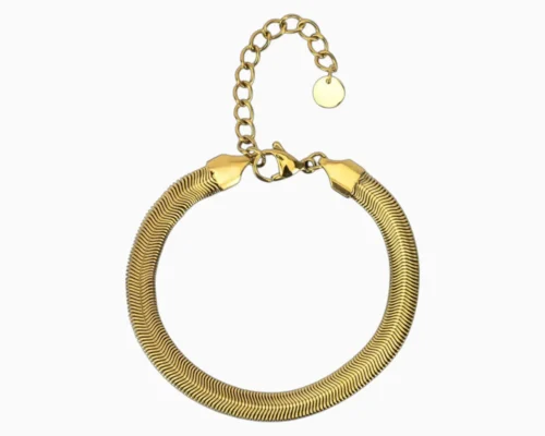 Pulsera De Acero Serpiente Dorada