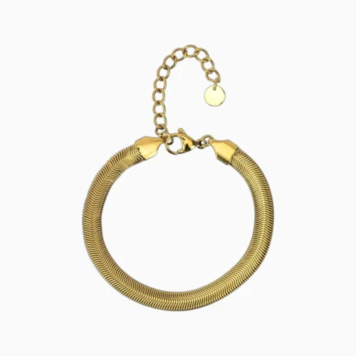 Pulsera De Acero Serpiente Dorada