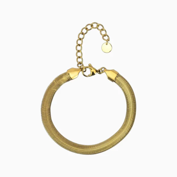 Pulsera De Acero Serpiente Dorada