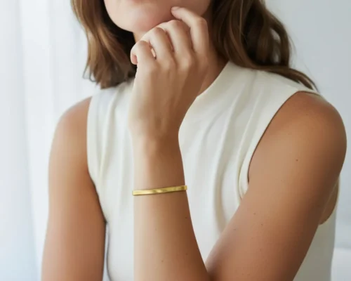 Pulsera De Acero Serpiente Dorada