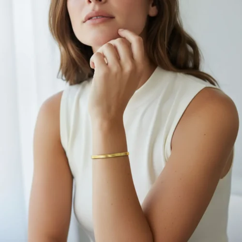 Pulsera De Acero Serpiente Dorada