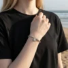 Pulsera De Acero Trenzado Corazon