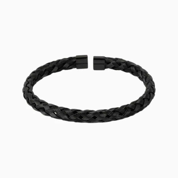 Pulsera De Acero Trenzado Negro