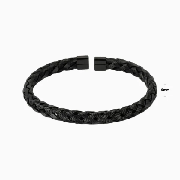 Pulsera De Acero Trenzado Negro