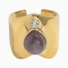 Anillo De Acero Piedra Ajustable