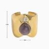Anillo De Acero Amatista Ajustable