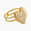 Anillo De Acero Corazon Blanco Ajustable
