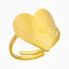 Anillo De Acero Corazon Dorado Ajustable