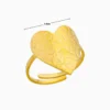 Anillo De Acero Corazon Dorado Ajustable