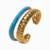 Anillo De Acero Doble Banda Azul Anillo De Acero Doble Banda Azul