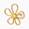 Anillo De Acero Flor Grande Ajustable Anillo De Acero Flor Grande Ajustable