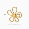 Anillo De Acero Flor Grande Ajustable Anillo De Acero Flor Grande Ajustable