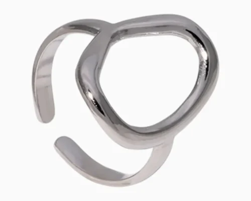 Anillo De Acero Geometrico Ajustable