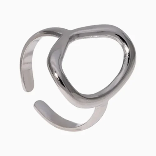 Anillo De Acero Geometrico Ajustable
