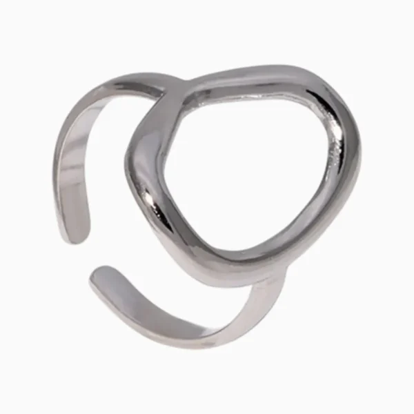 Anillo De Acero Geometrico Ajustable