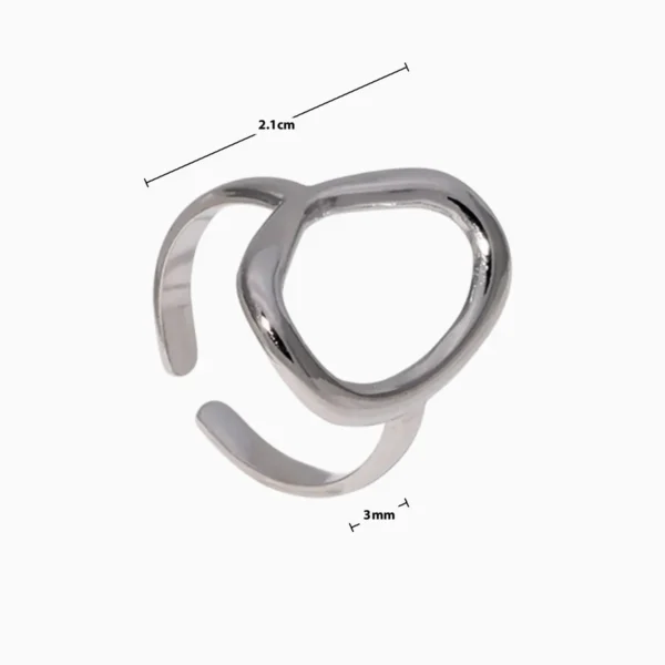 Anillo De Acero Geometrico Ajustable