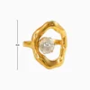 Anillo De Acero Organico Con Brillante Ajustable