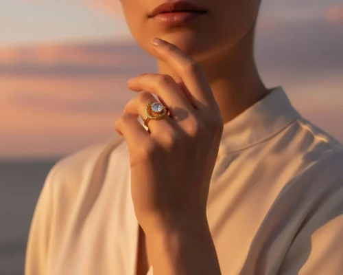 Anillo De Acero Ovalo Con Brillante Ajustable