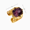Anillo De Acero Piedra Morada