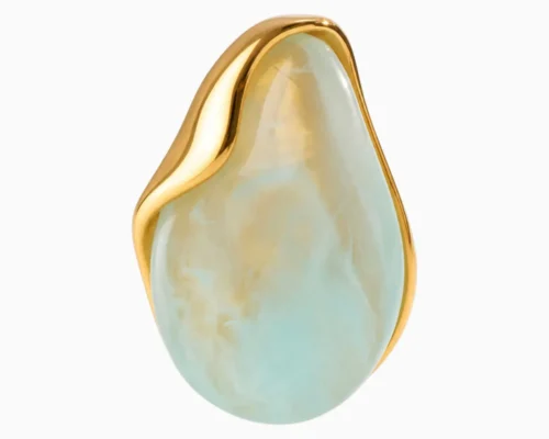 Anillo De Acero Resina Turquesa Ajustable