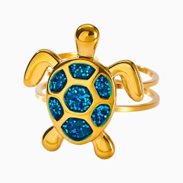 Anillo De Acero Tortuga Ajustable