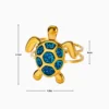 Anillo De Acero Tortuga Azul Ajustable