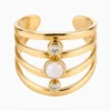 Anillo De Acero Bohemio Abierto Blanco