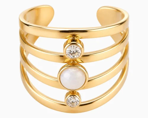 Anillo De Acero Bohemio Abierto Blanco