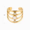 Anillo De Acero Bohemio Abierto Blanco