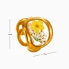 Anillo De Acero Dibujo Floral Ajustable