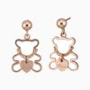 Aretes Broquel De Acero Oso Corazón