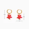Aretes Huggies De Acero Estrella De Mar Roja
