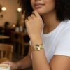 Pulsera De Acero Diseño Dorado