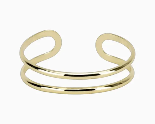 Pulsera De Oro Abierta Doble