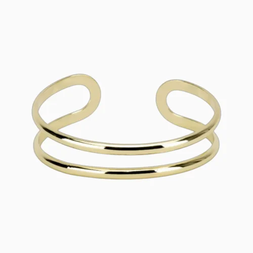 Pulsera De Oro Abierta Doble