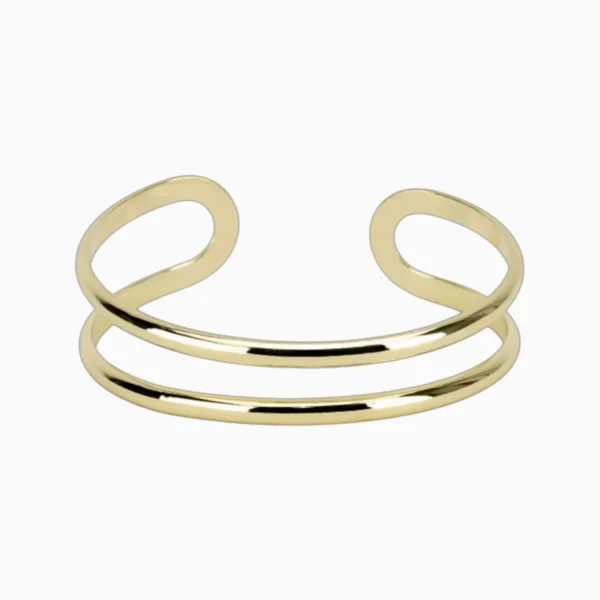 Pulsera De Oro Abierta Doble