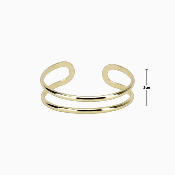 Pulsera De Oro Abierta Doble
