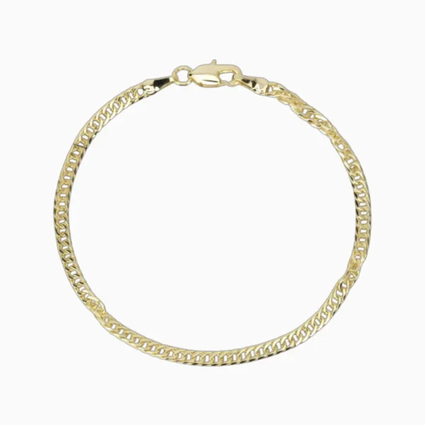Pulsera De Oro Basica Cubana 3mm