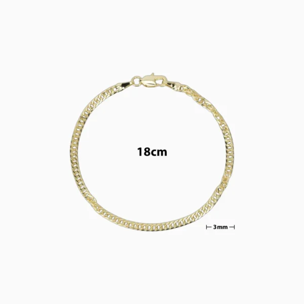 Pulsera De Oro Basica Cubana 3mm