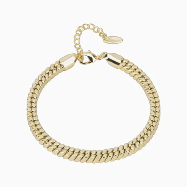 Pulsera De Oro Cola De Raton Ancha
